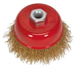 Sealey CBC75 Brassed Steel Cup Brush ⌀75mm M10 X 1.5mm