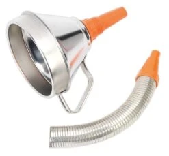 Sealey FM16F Funnel Metal With Flexible Spout & Filter ⌀160mm