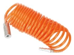 Sealey SA305 PU Coiled Air Hose 5mtr X ⌀5mm With Couplings