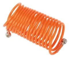 Sealey SA335 PU Coiled Air Hose 5mtr X ⌀5mm With 1/4"BSP Unions