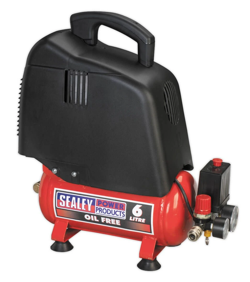 Sealey SAC00615 Compressor 6ltr Belt Drive 1.5hp Oil Free