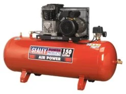 Sealey SAC1153B Compressor 150ltr Belt Drive 3hp With Cast Cylinders