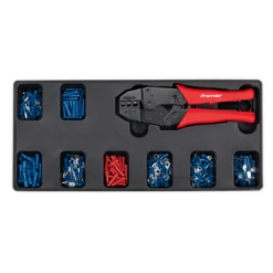 Sealey TBT16 Tool Tray With Ratchet Crimper & 325 Assorted Insulated Terminal Set