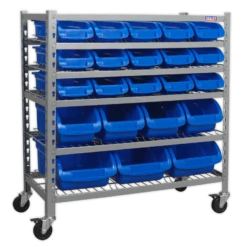 Sealey TPS22 Mobile Bin Storage System 22 Bins