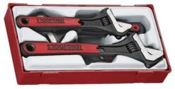 Teng Tools TTADJ04 4 Piece TPR Grip Adjustable Wrench Set