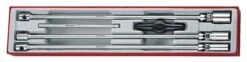 Teng Tools TTXTB05 5 Piece 3/8" Drive Extra Long T Bar Swivel Spark Plug Set